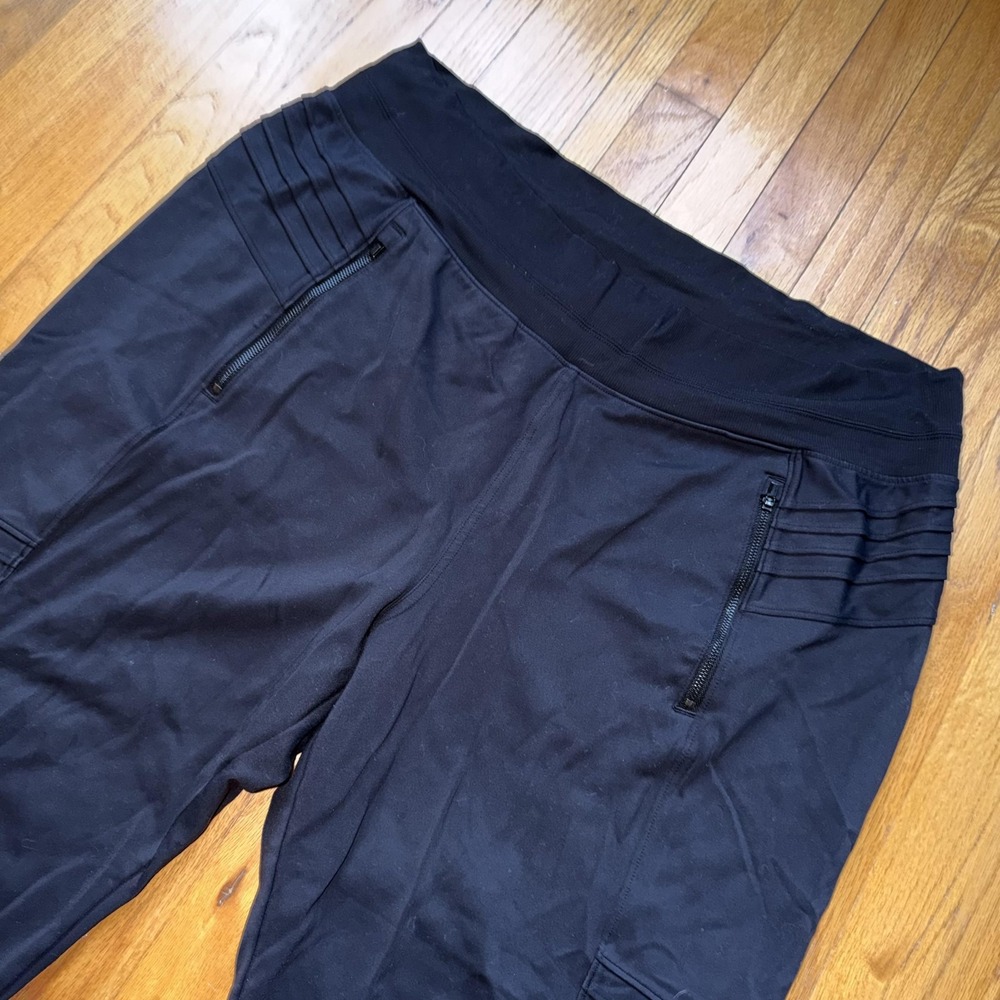 Athleta Venice Moto Jogger Pants Womens 2X Black Zip Pockets Travel Gym Yoga - Picture 6 of 15